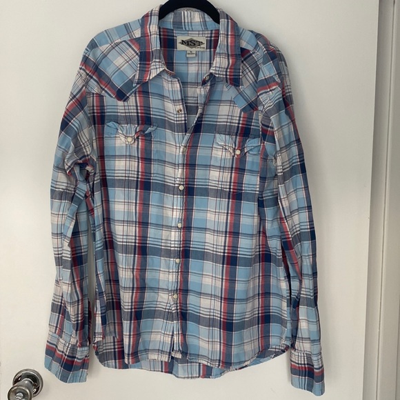 mst clothing Other - Mens Blue Plaid Button Down shirt